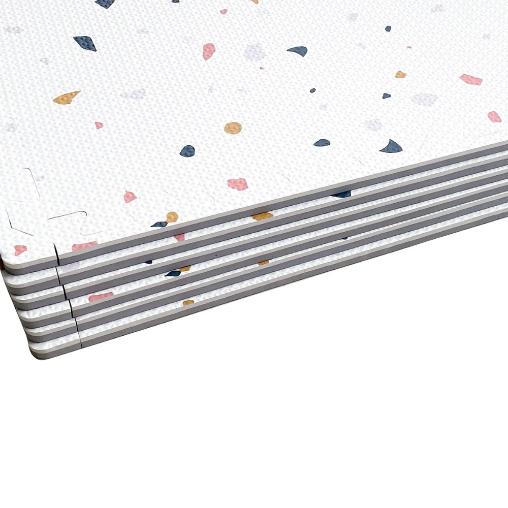 Tayla Jean Terrazzo on White Tile Play Mat