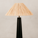 Mitaria Table Lamp with Raffia Shade – Black