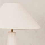Mitaria Table Lamp with Linen Shade – White