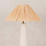 Mitaria Table Lamp with Raffia Shade – White