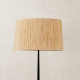 Mkuki Floor Lamp with Raffia Shade – Black