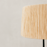 Mkuki Floor Lamp with Raffia Shade – Black