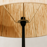 Mkuki Floor Lamp with Raffia Shade – Black
