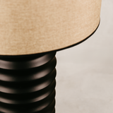 Ndebele Table Lamp with Linen Shade – Black