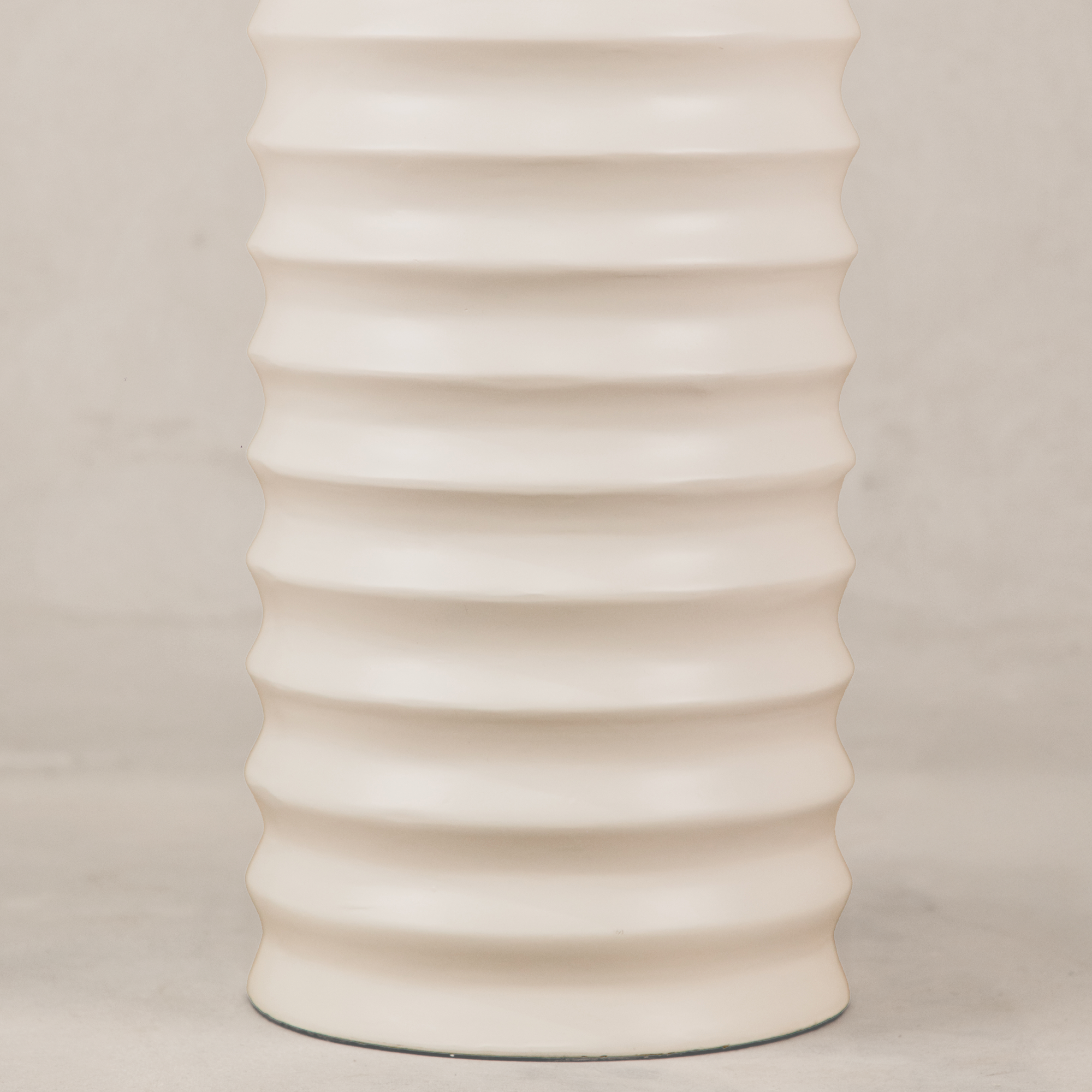 Ndebele Table Lamp with Linen Shade – White