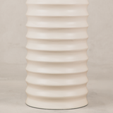 Ndebele Table Lamp with Linen Shade – White