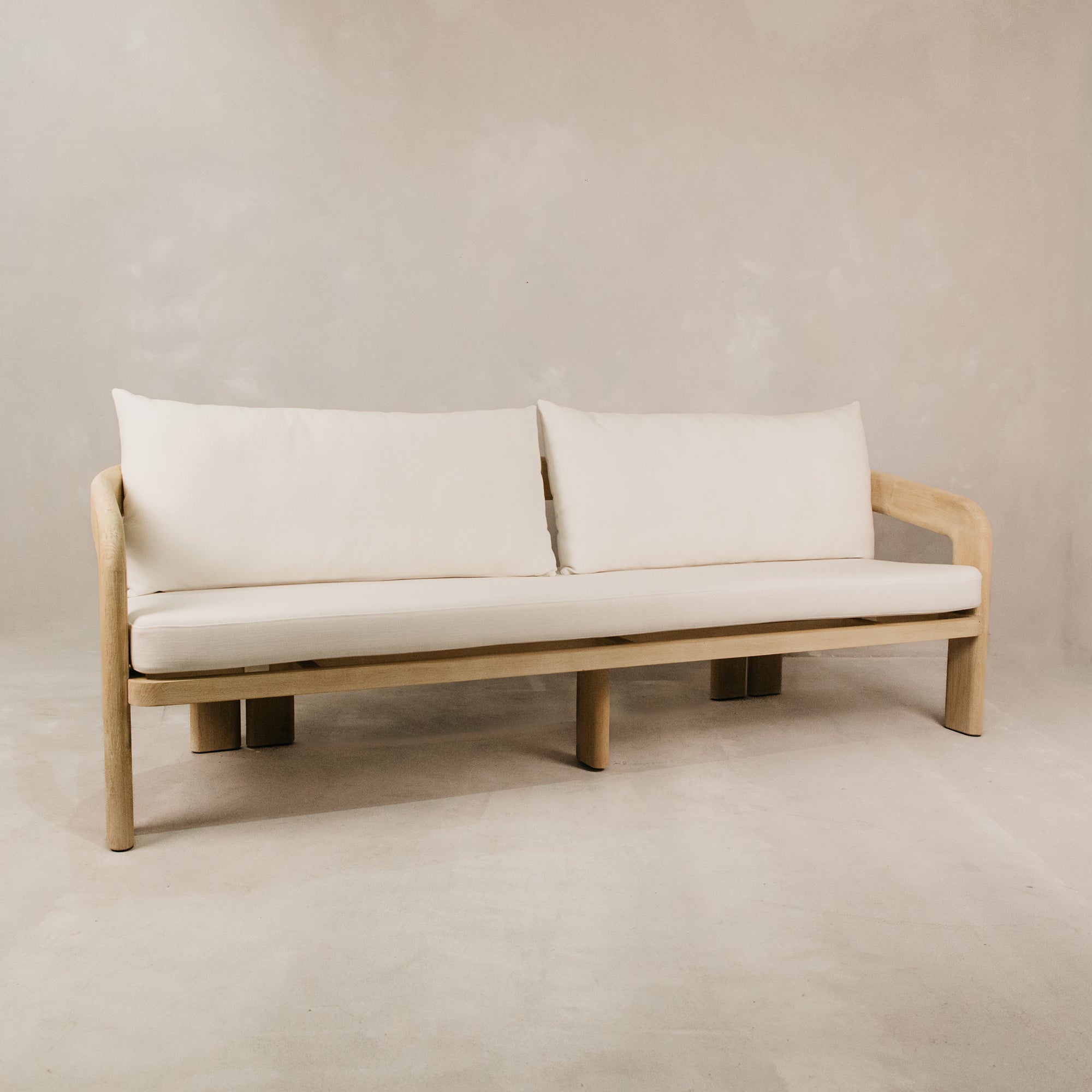 Oasis Large Three Seater Ashwood Couch – White