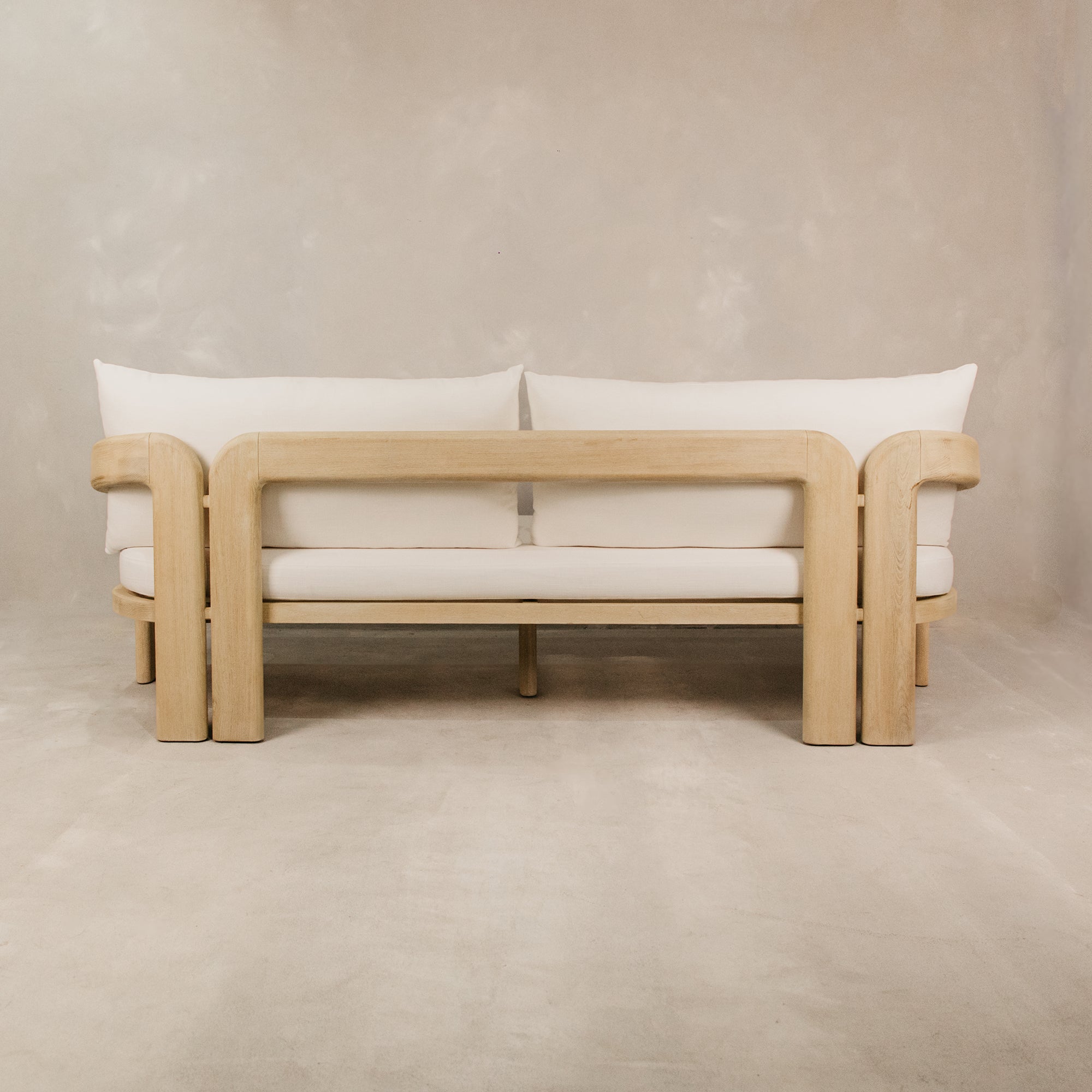 Oasis Large Three Seater Ashwood Couch – White