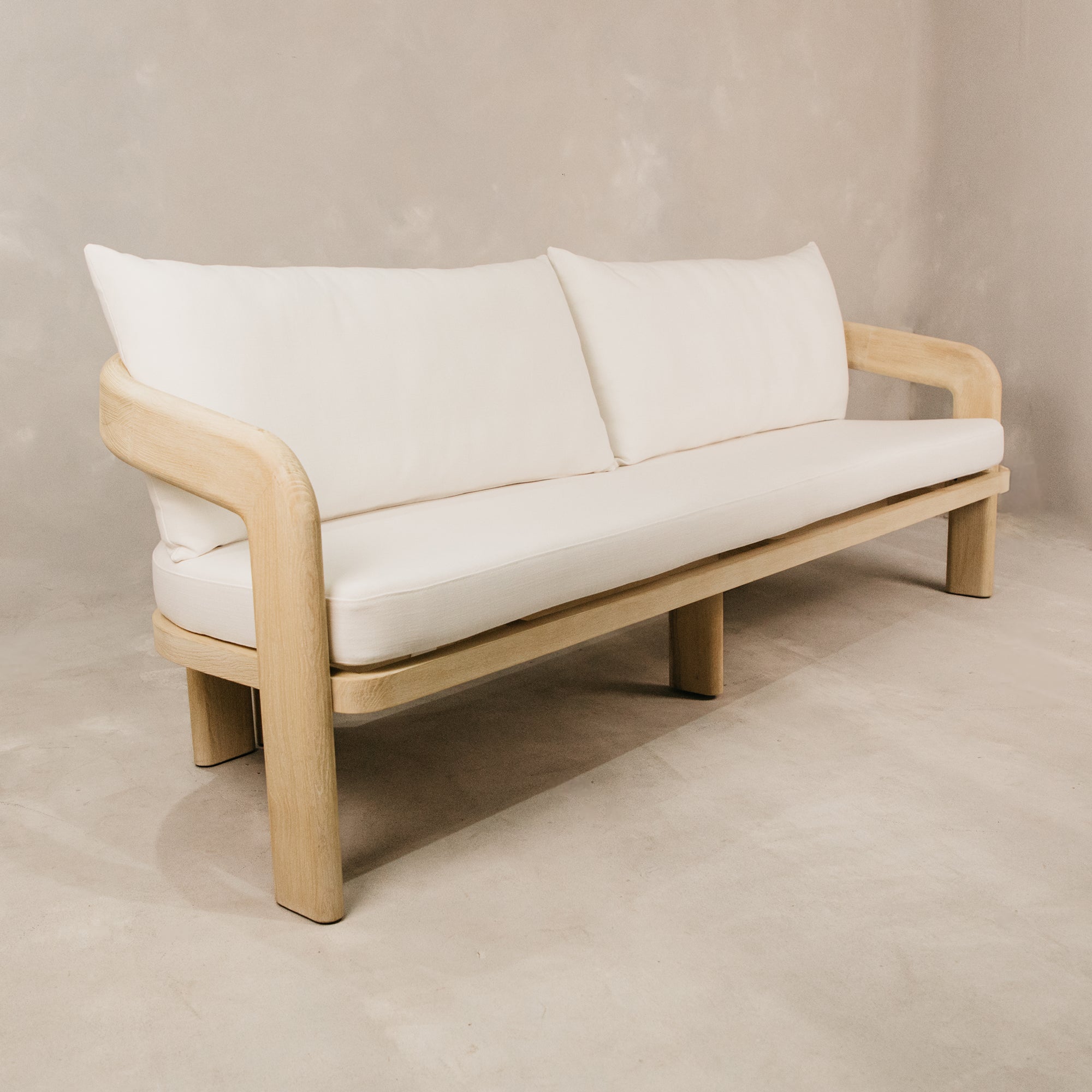 Oasis Large Three Seater Ashwood Couch – White
