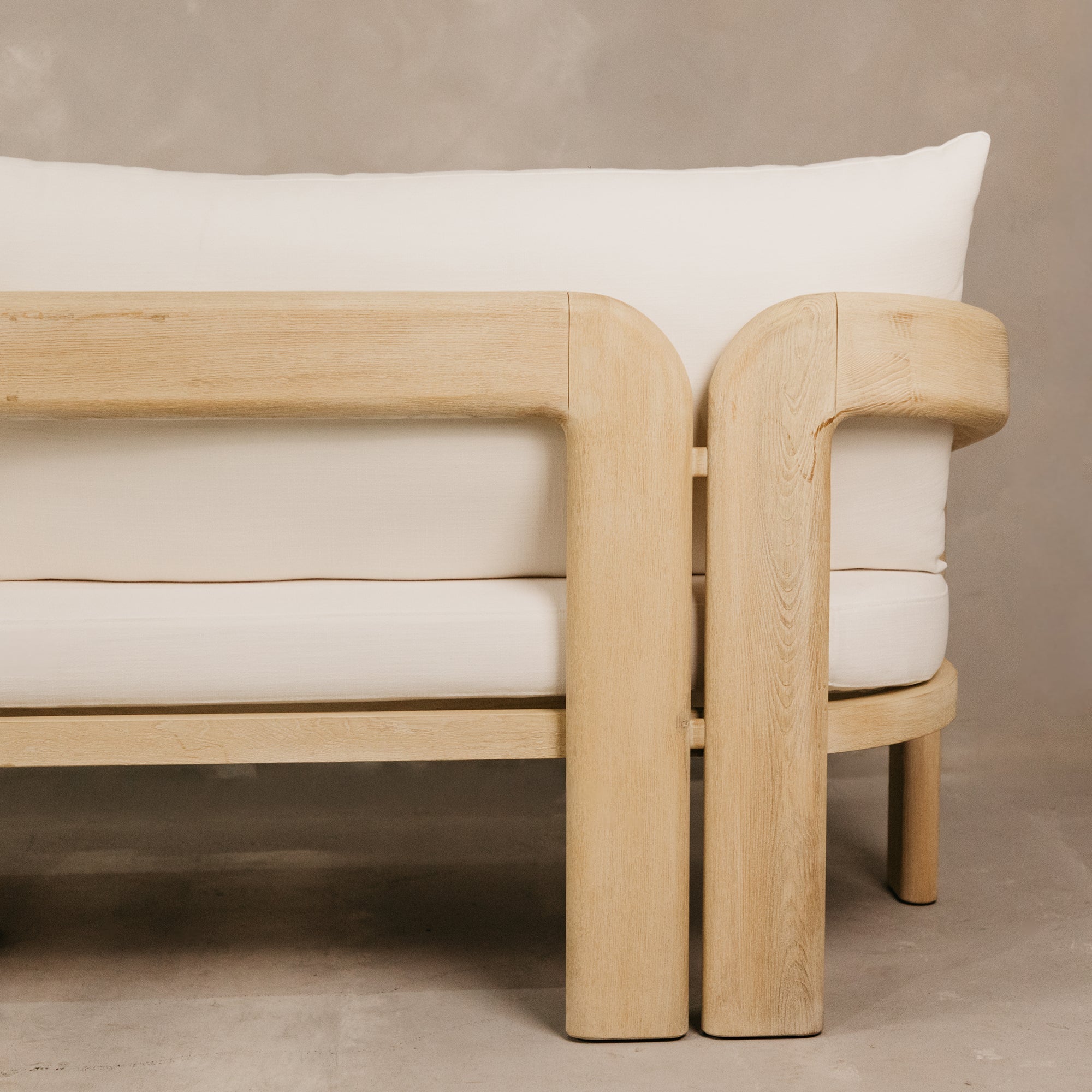 Oasis Large Three Seater Ashwood Couch – White