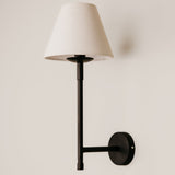 Olympic Wall Light with Tapered Linen Shade – Black