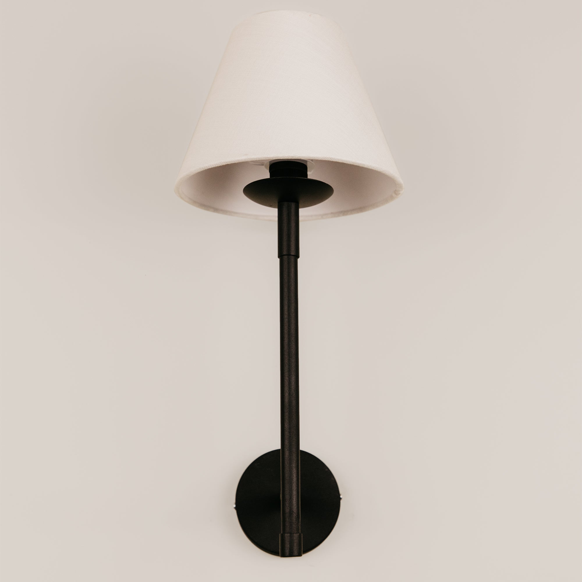 Olympic Wall Light with Tapered Linen Shade – Black