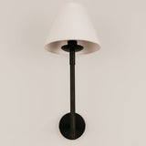 Olympic Wall Light with Tapered Linen Shade – Black