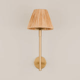 Olympic Wall Light with Tapered Raffia Shade – Gold