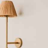 Olympic Wall Light with Tapered Raffia Shade – Gold