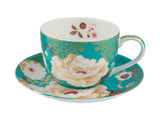 MW Kimono Cup & Saucer 300ML Teal Gift Boxed