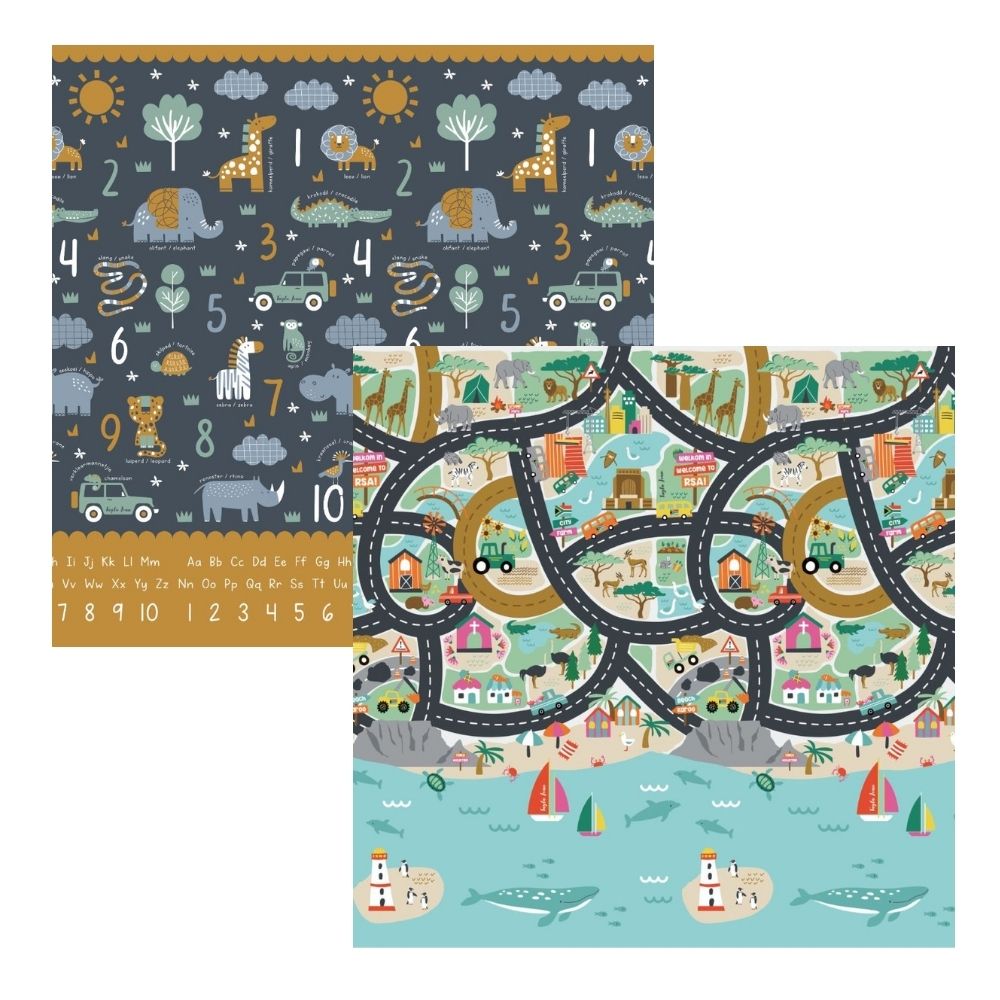 Tayla Jean Safari Numbers & South African Road Map Play Mat