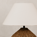 Panama Seagrass Table Lamp with Linen Shade – Natural