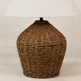 Panama Seagrass Table Lamp with Linen Shade – Natural