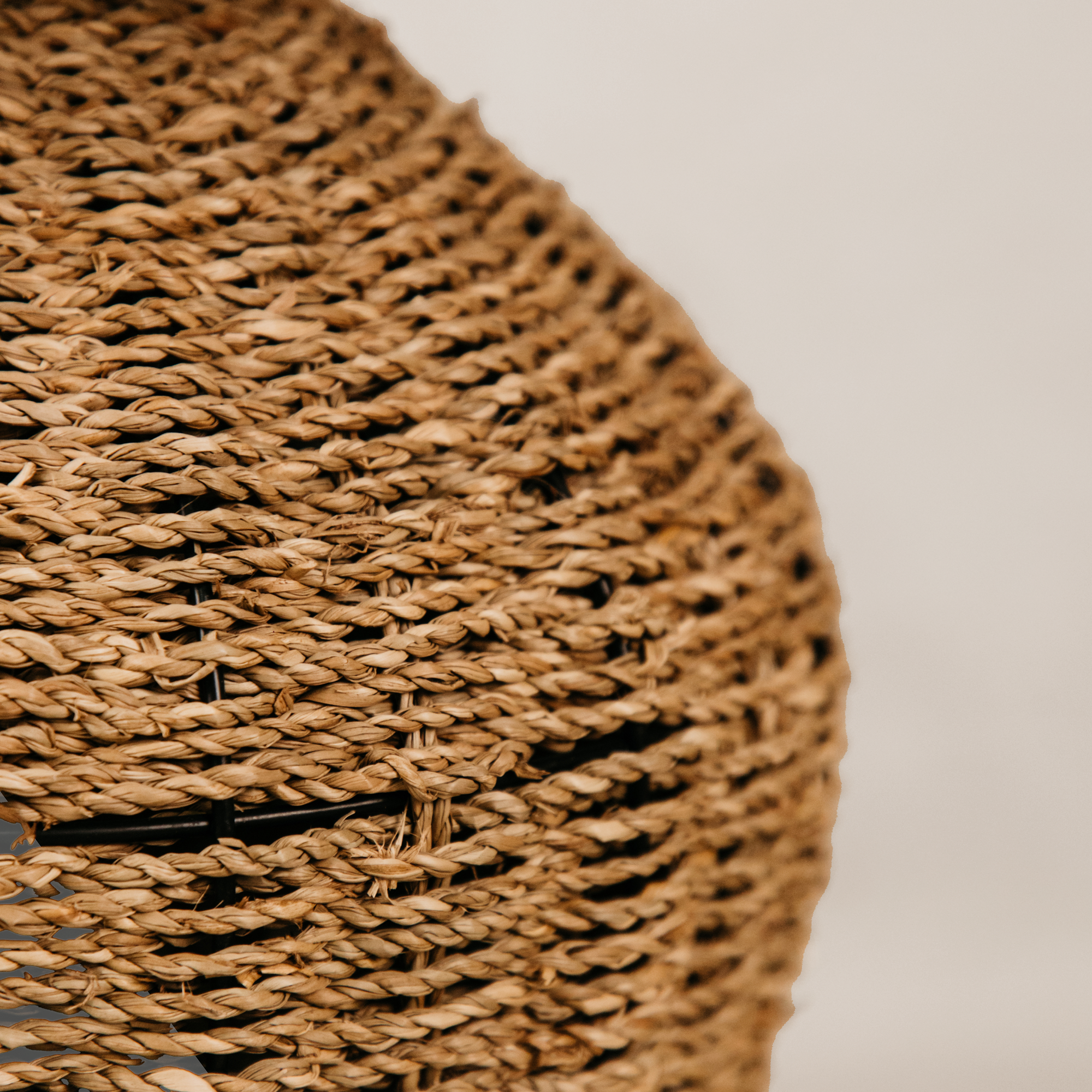 Panama Seagrass Table Lamp with Linen Shade – Natural
