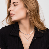 Freshwater Pearl Paperclip Necklace Silver