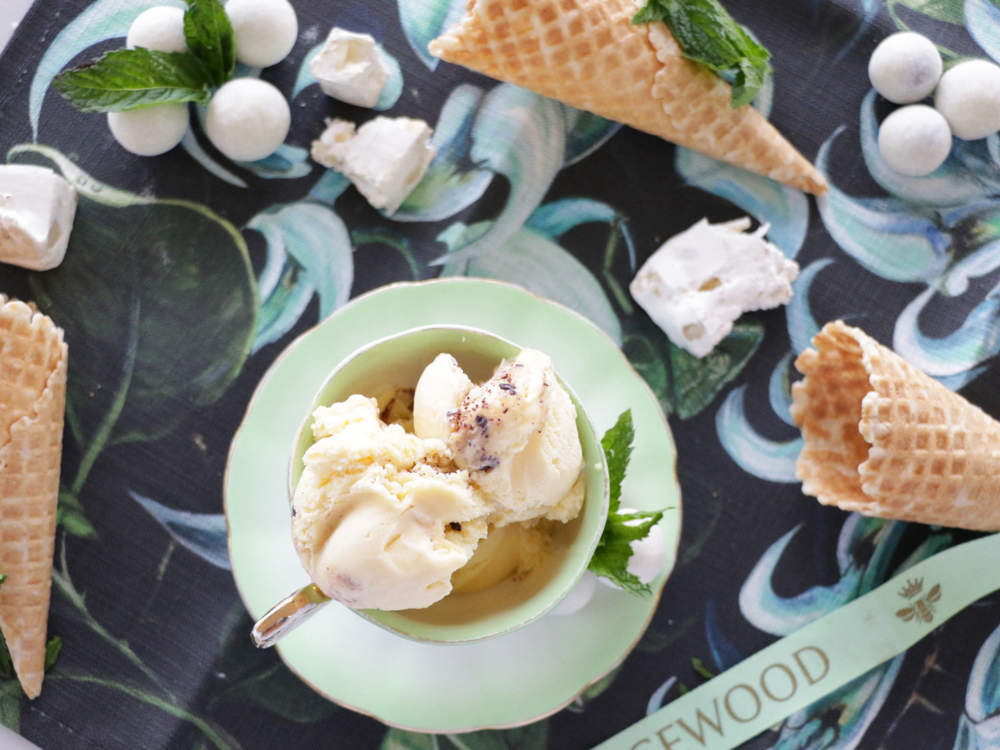 Peppermint White Chocolate & Butterscotch Ripple Ice Cream