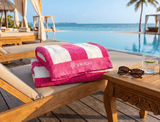 Beach Towels - Pink and White - Image 1