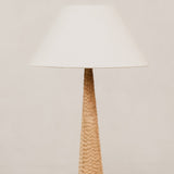 Pinnacle Chiselled Table Lamp with Tapered Linen Shade – Blonde
