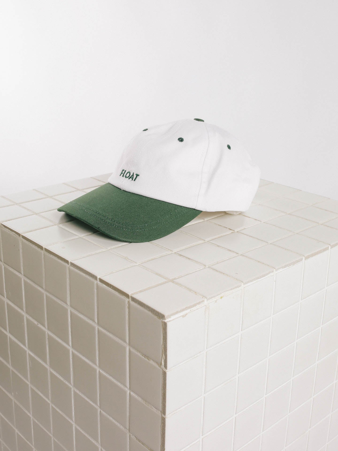 Short Float Green and White Dad Cap