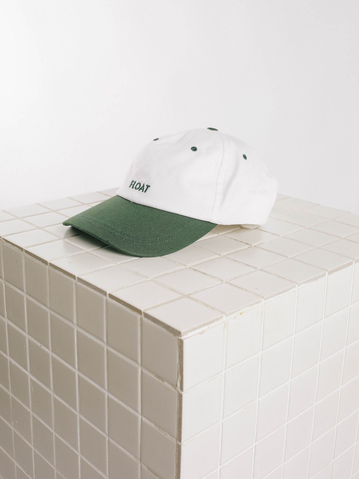 Short Float Green and White Dad Cap