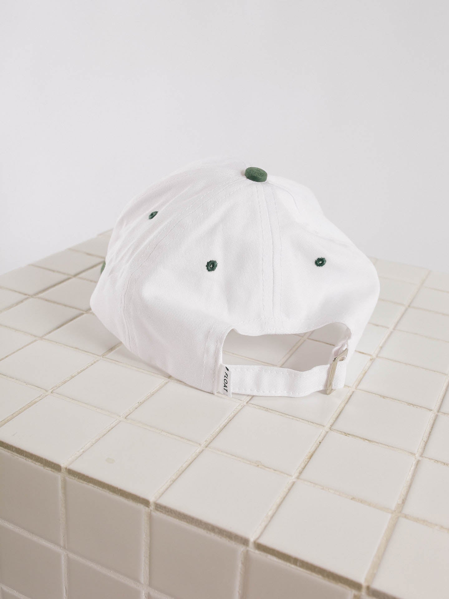 Short Float Green and White Dad Cap