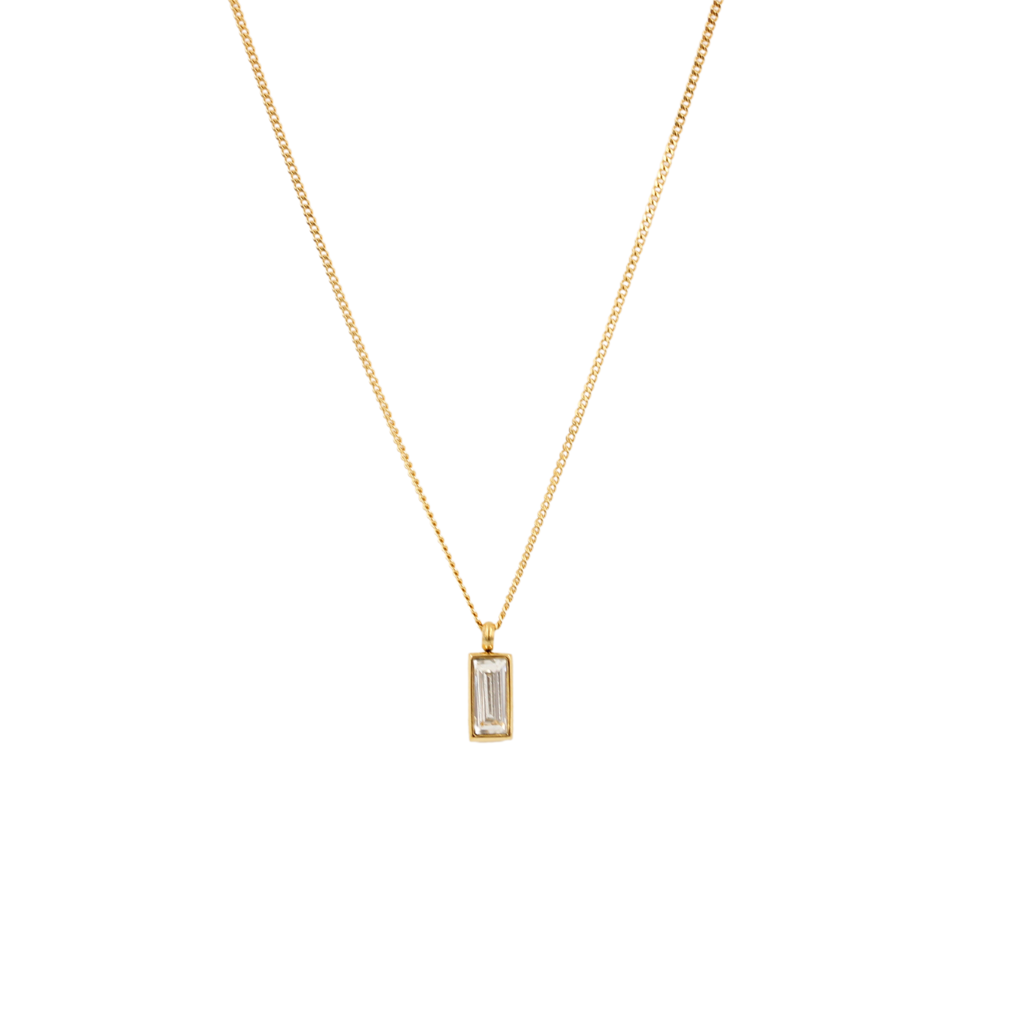 Rectangle Zirconia Necklace