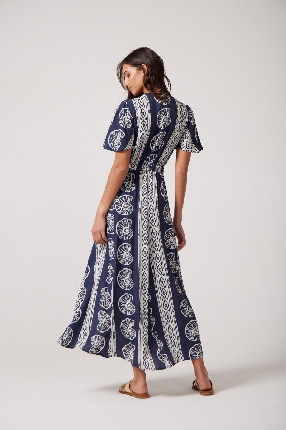 Sadie Maxi Dress in Navy Seashells