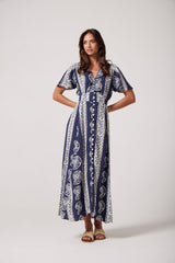 Sadie Maxi Dress in Navy Seashells