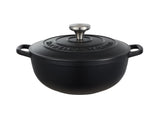 MW Cast Iron Round Casserole Black 24cm / 3.3L Gift Boxed