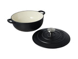 MW Cast Iron Round Casserole Black 24cm / 3.3L Gift Boxed