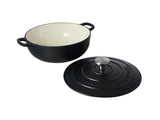 MW Cast Iron Round Casserole Black 26cm / 4L Gift Boxed
