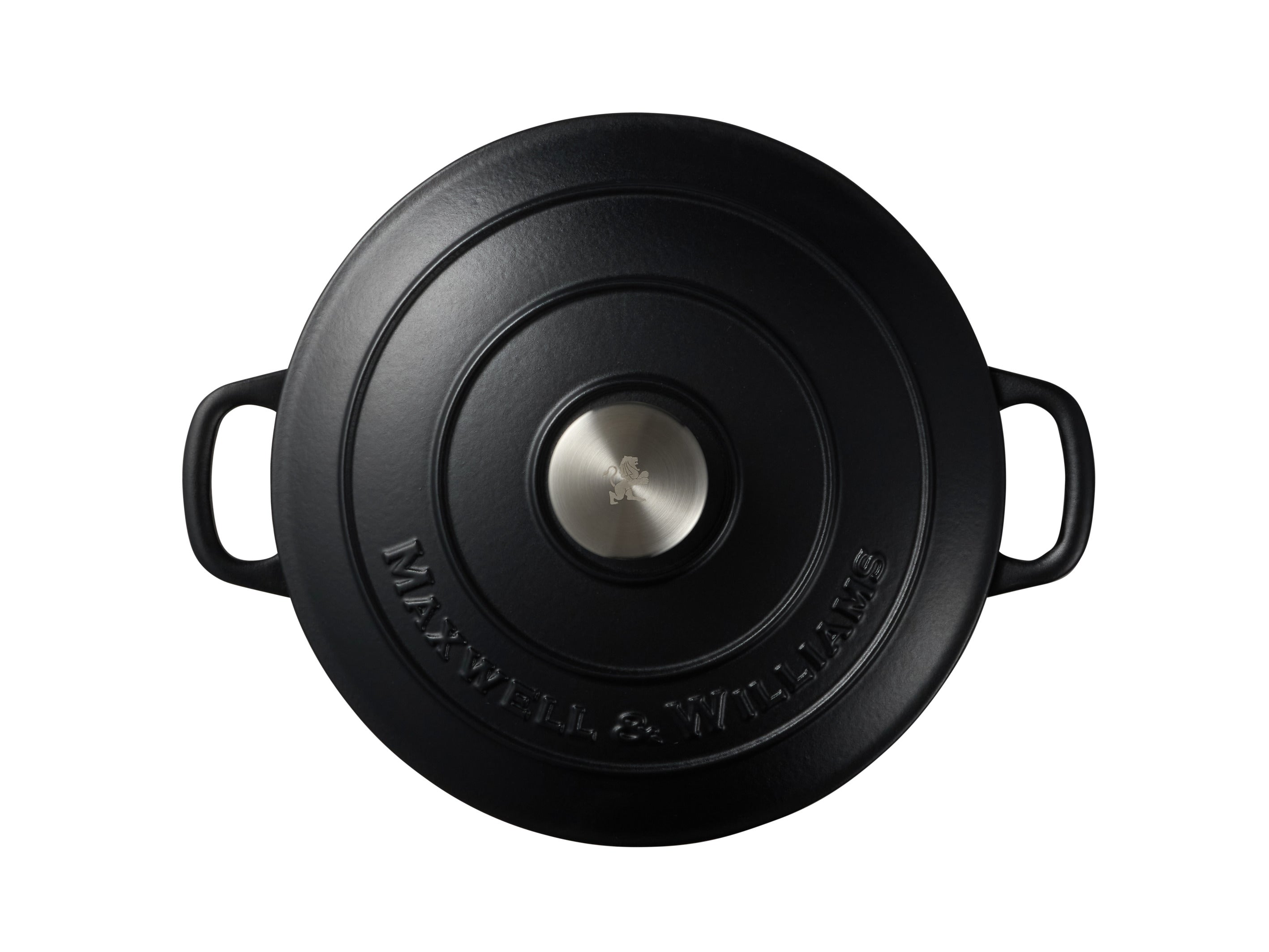 MW Cast Iron Round Casserole Black 26cm / 4L Gift Boxed