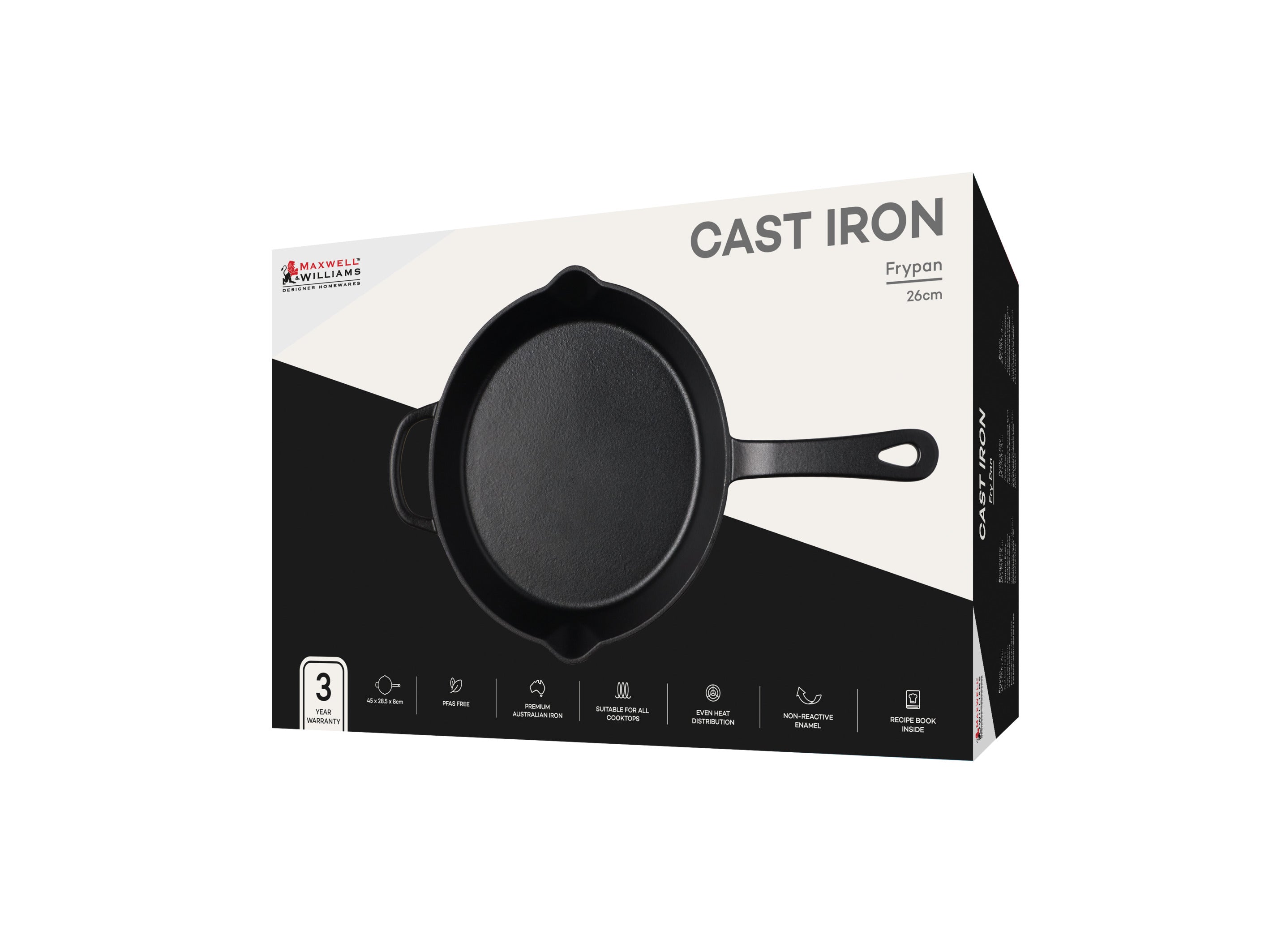 MW Cast Iron Frypan Black 26cm Gift Boxed
