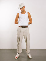 Mens Rib Vest White