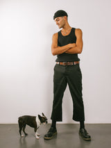Mens Rib Vest Black