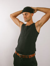 Mens Rib Vest Black