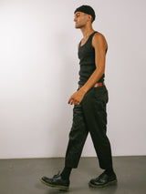 Mens Rib Vest Black