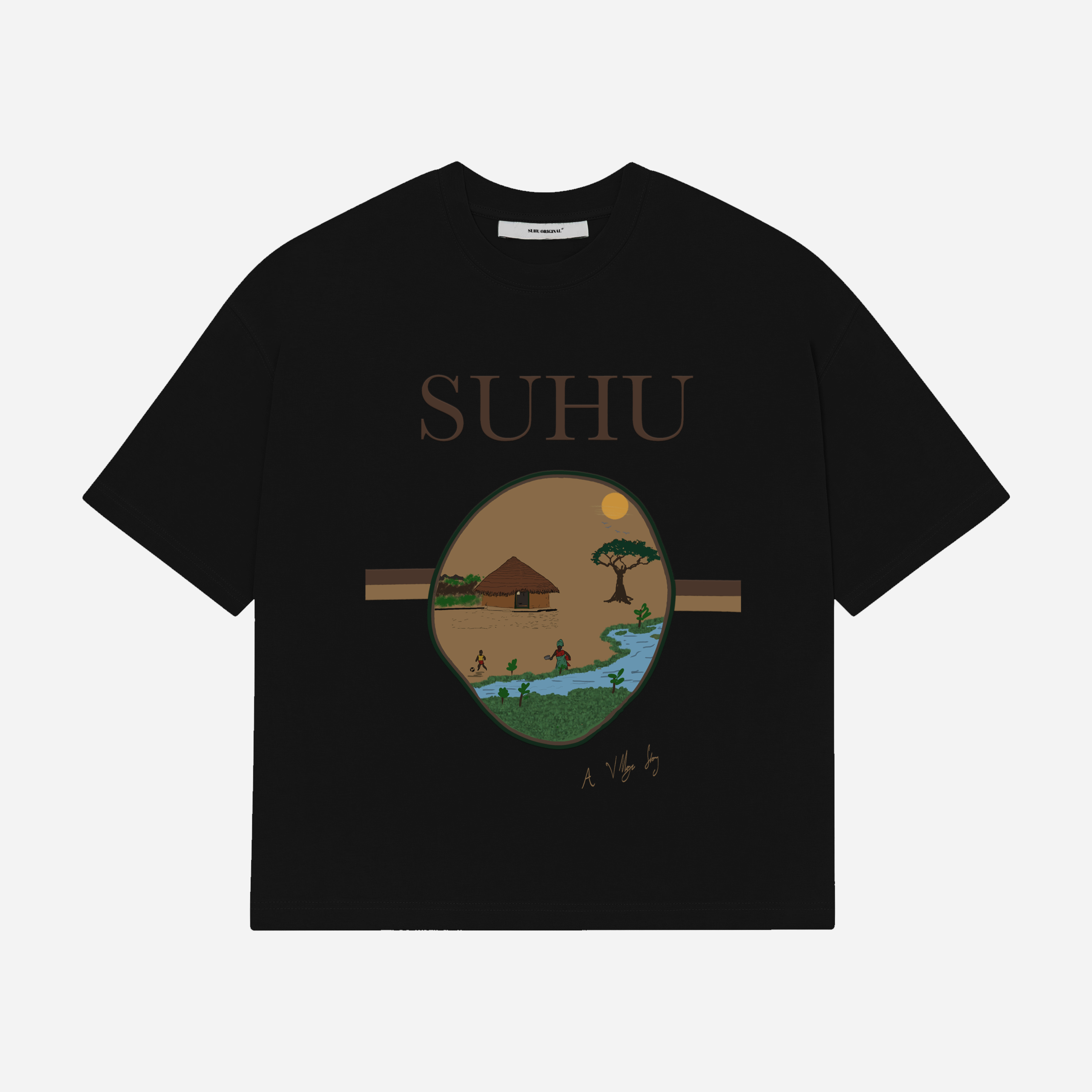 A VILLAGE STORY T-SHIRT BLACK