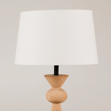 Sabie Table Lamp with Tapered Linen Shade – Blonde