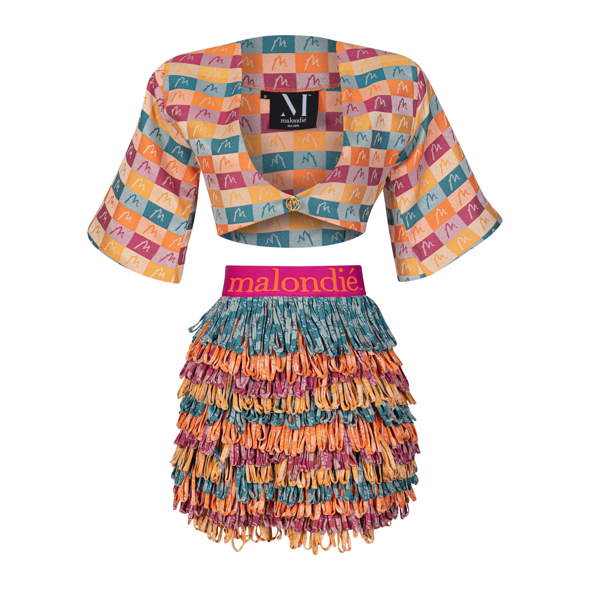Malondie Summer Block Crop Blouse