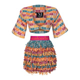 Malondie Summer Block Crop Blouse