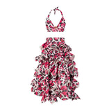 Malondie Ruffle Pink Safari Skirt