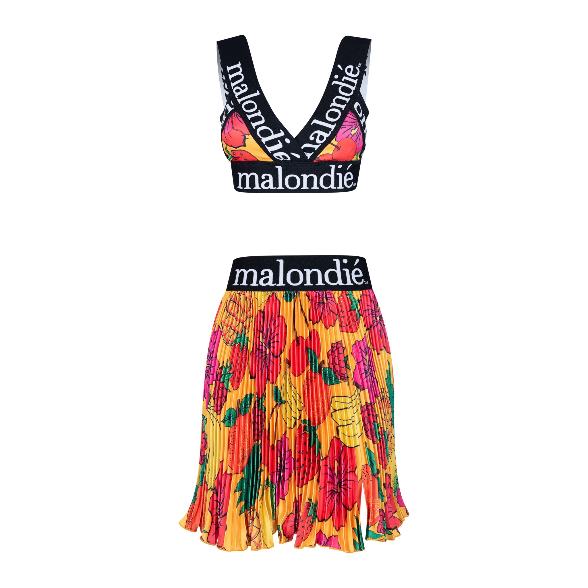 Malondie Pleated Fruits Minnie Skirt (Yellow)