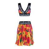 Malondie Pleated Fruits Minnie Skirt (Yellow)